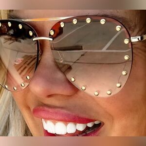 Stylish Gold-Studded Sunglasses